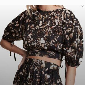 54. 🔥🔥REDUCED!!🔥🔥 OBO All Saints Asta Kettu Linen & Silk Crop Top Size 4